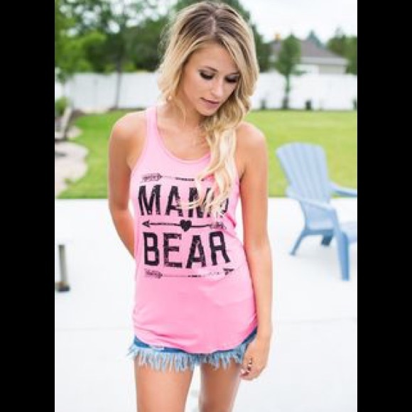 Modern Vintage Boutique Tops - New! Super Cute Super Soft Pink Mama Bear Tank 💗